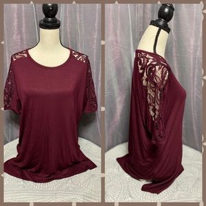 Lace Sleeve Detail Tee NWT